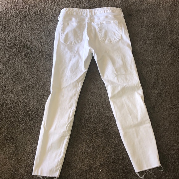 White Low Rise ankle fit ripped jeans - Picture 5 of 7